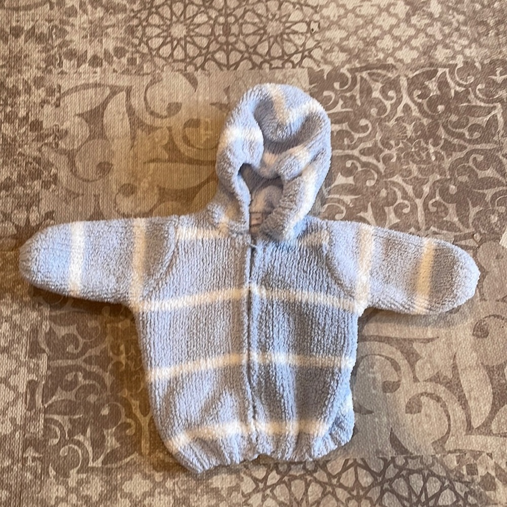 Blue and White angel dear cozy hoodie for baby